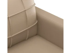 Sofá de 3 plazas de cuero sintético color capuchino 180 cm