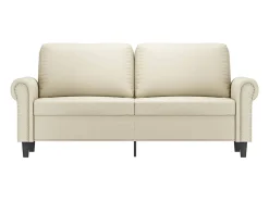 Sofá de 2 plazas de cuero sintético color crema 140 cm
