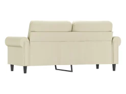 Sofá de 2 plazas de cuero sintético color crema 140 cm