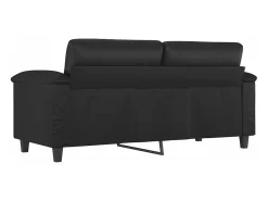 Sofá de 2 plazas de cuero sintético negro 140 cm