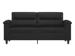 Sofá de 2 plazas de cuero sintético negro 140 cm
