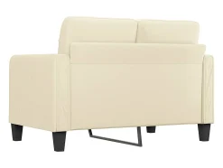 Sofá de 2 plazas de cuero sintético color crema 120 cm