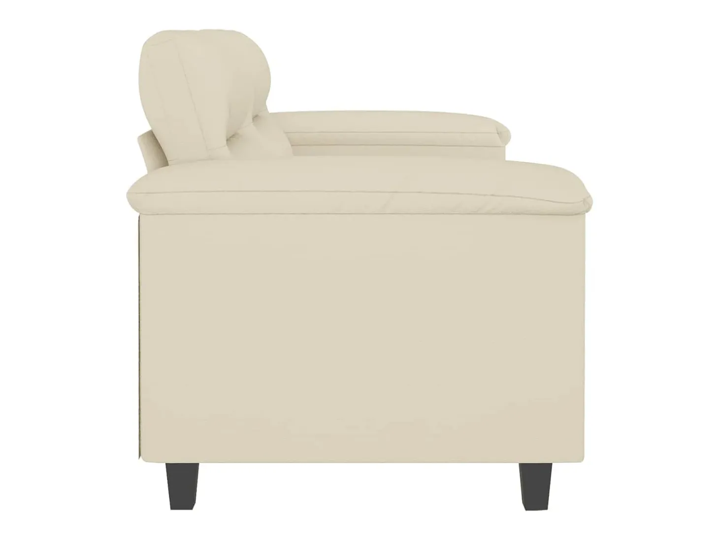 Sofá de 2 plazas de cuero sintético color crema 120 cm