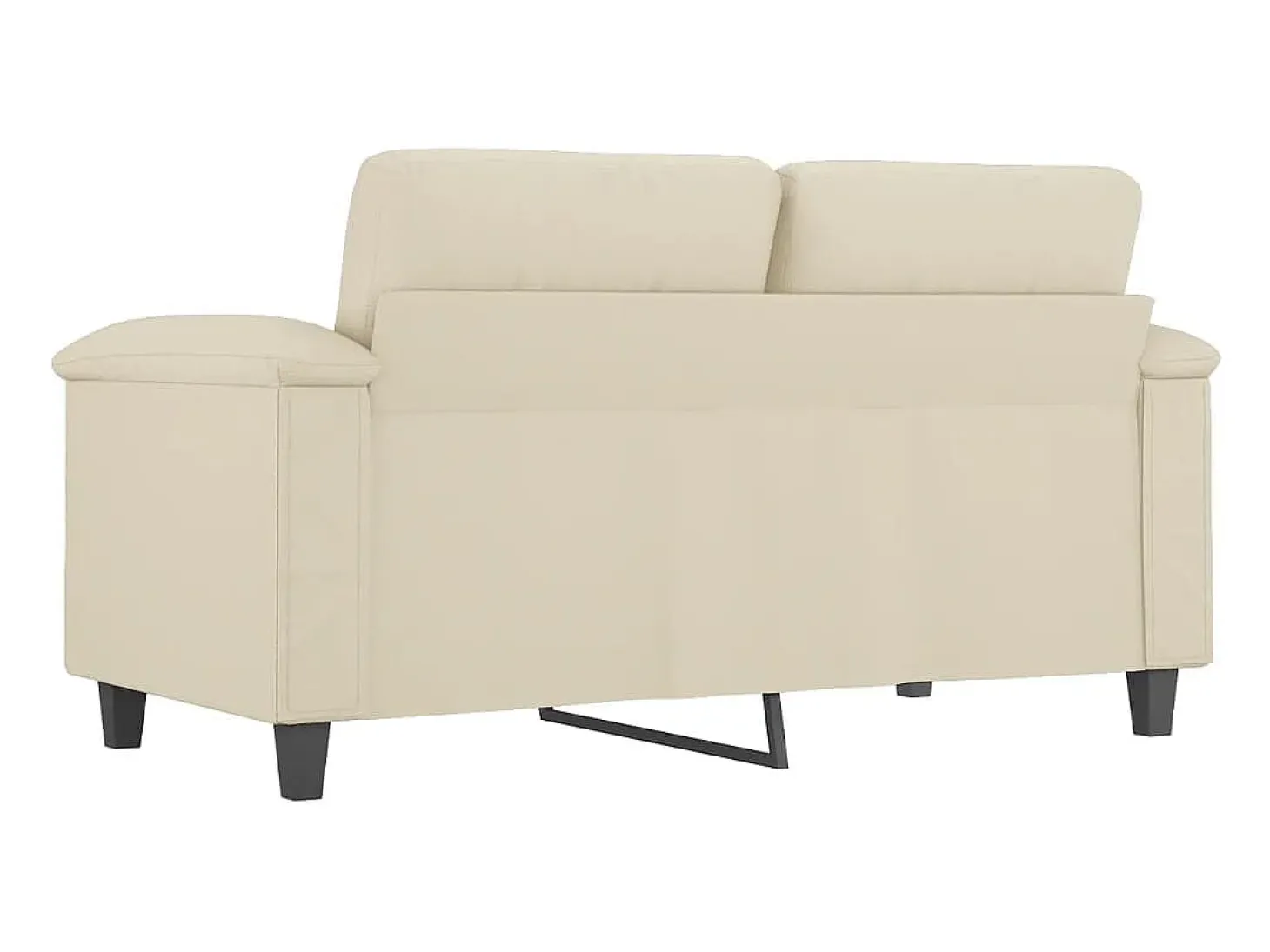 Sofá de 2 plazas de cuero sintético color crema 120 cm