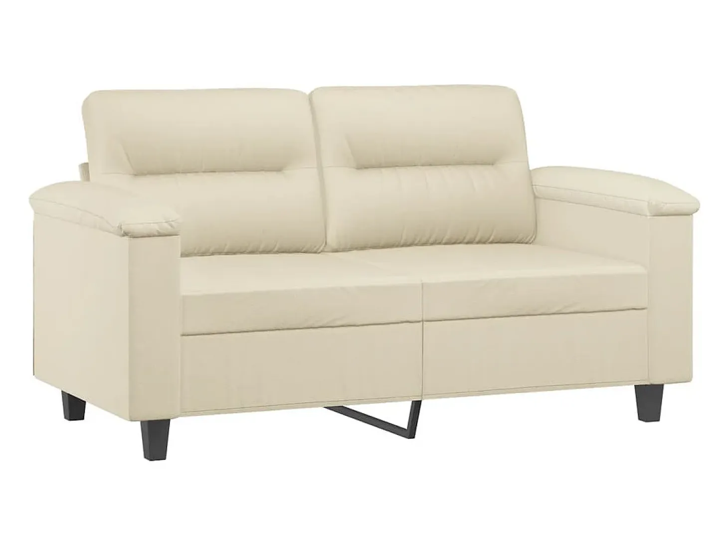 Sofá de 2 plazas de cuero sintético color crema 120 cm