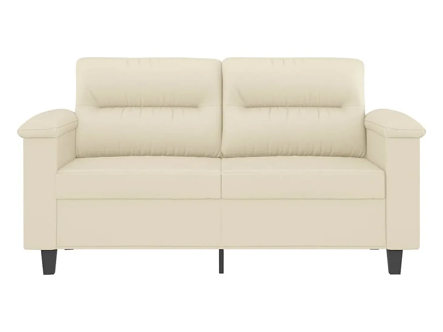 Sofá de 2 plazas de cuero sintético color crema 120 cm