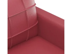Sofá de 2 plazas de cuero sintético rojo vino 120 cm