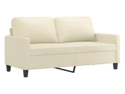 Sofá de 2 plazas de cuero sintético color crema 140 cm