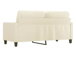 Sofá de 2 plazas de cuero sintético color crema 140 cm
