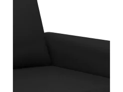Sofá de 2 plazas de cuero sintético negro 120 cm