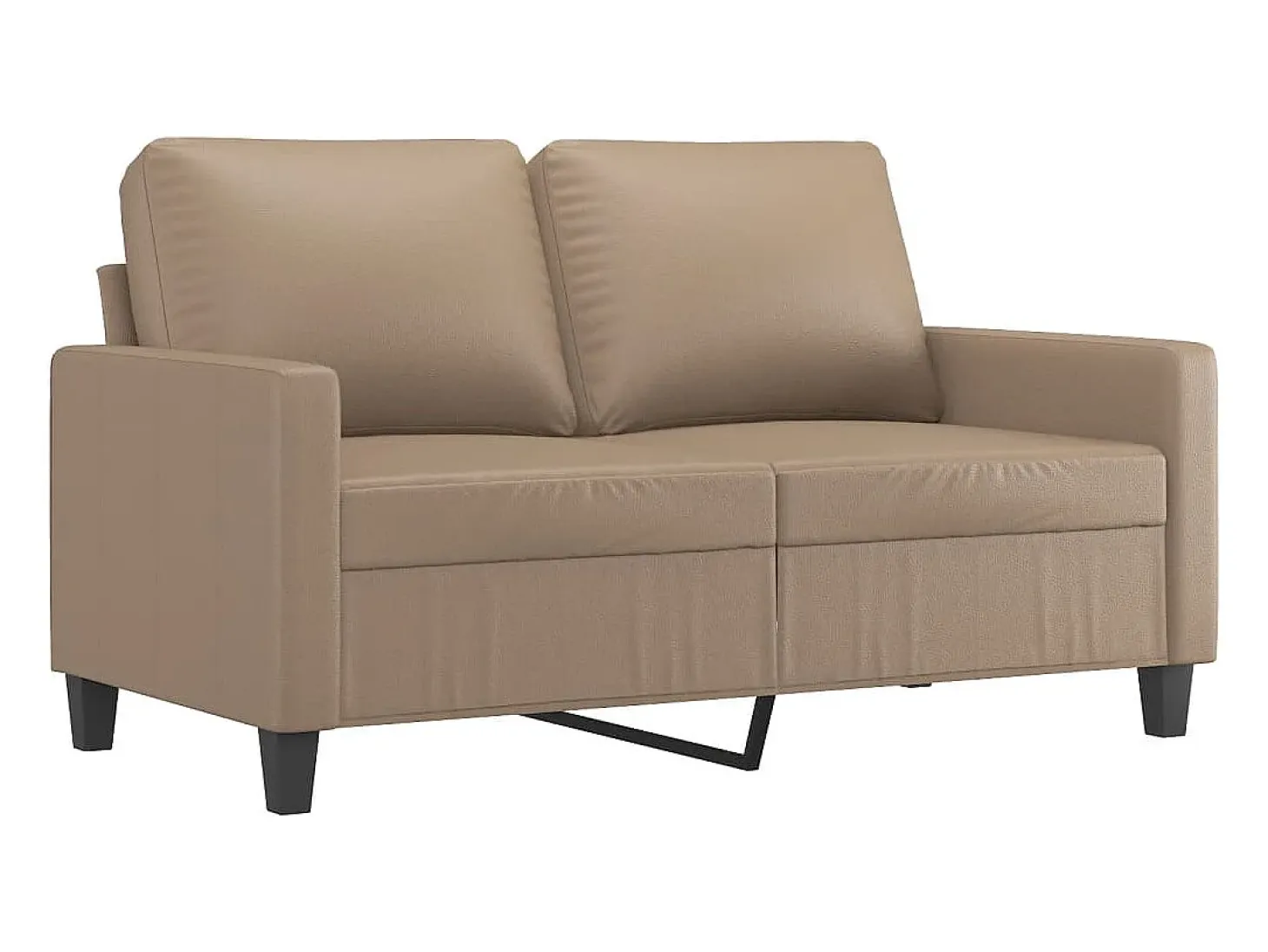Sofá de 2 plazas de cuero sintético color capuchino 120 cm