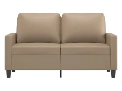 Sofá de 2 plazas de cuero sintético color capuchino 120 cm