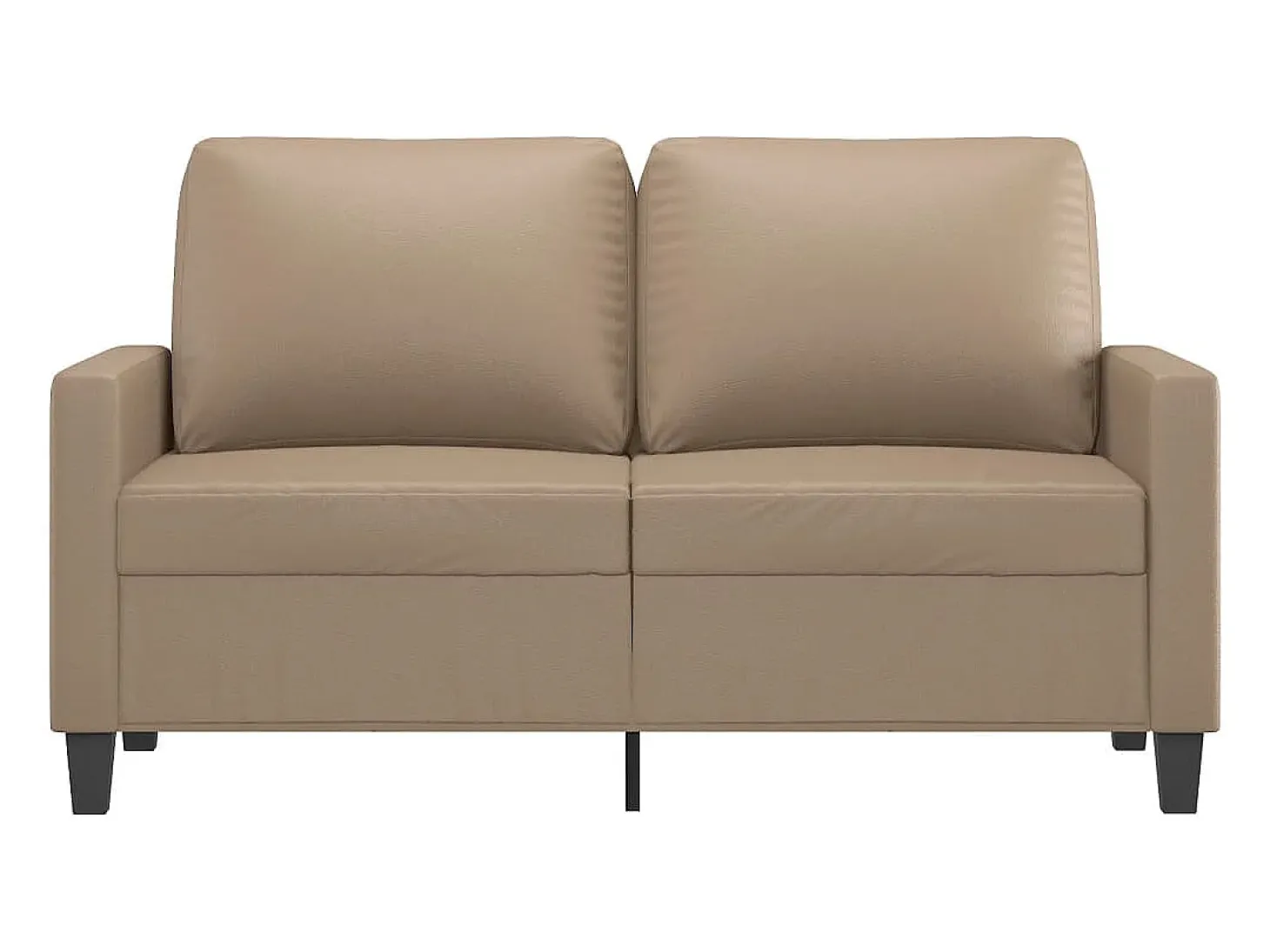 Sofá de 2 plazas de cuero sintético color capuchino 120 cm