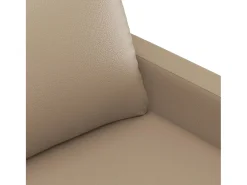 Sofá de 2 plazas de cuero sintético color capuchino 120 cm