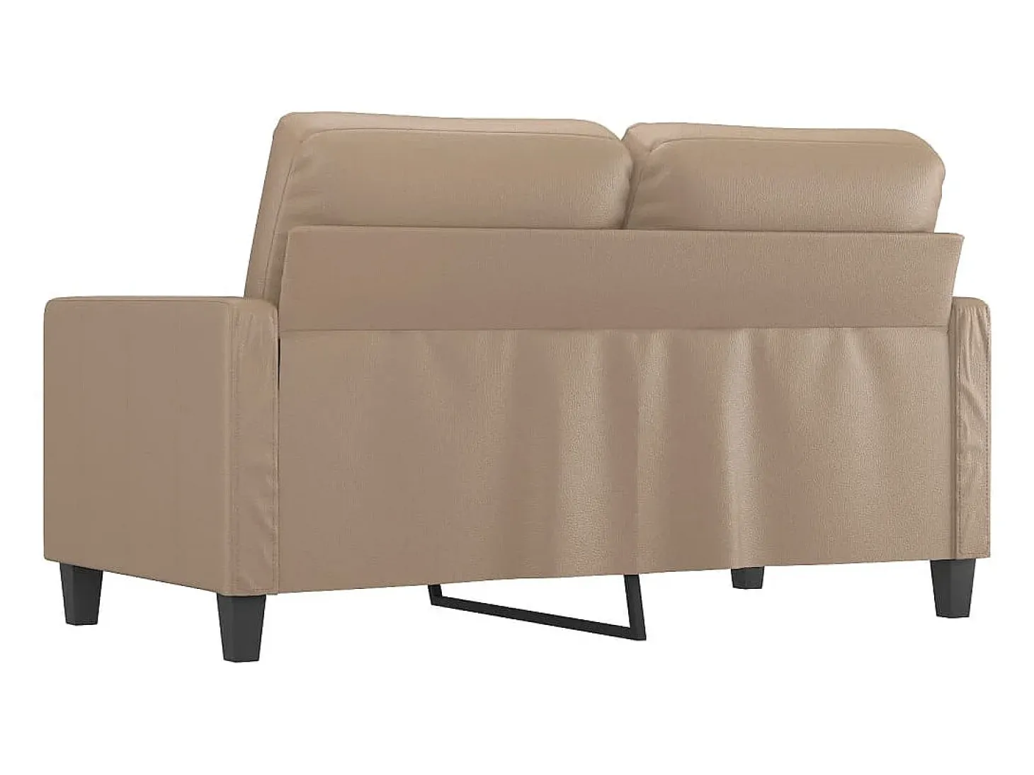 Sofá de 2 plazas de cuero sintético color capuchino 120 cm