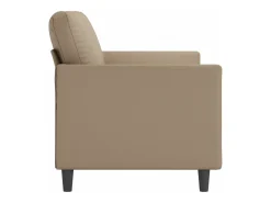 Sofá de 3 plazas de cuero sintético color capuchino 180 cm
