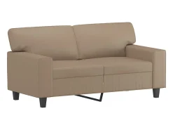 Sofá de 2 plazas de cuero sintético color capuchino 120 cm