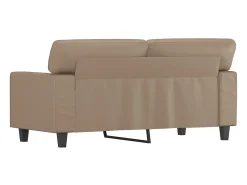 Sofá de 2 plazas de cuero sintético color capuchino 120 cm