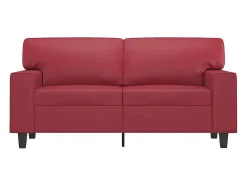 Sofá de 2 plazas de cuero sintético rojo tinto 120 cm