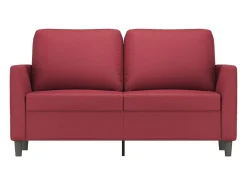 Sofá de 2 plazas de cuero sintético rojo vino 120 cm