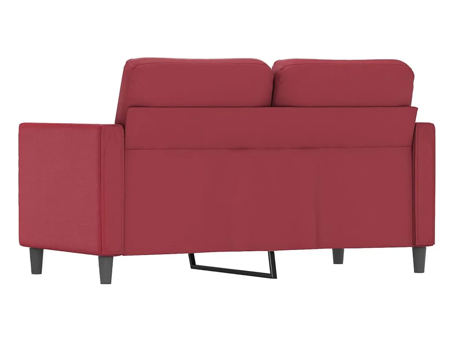 Sofá de 2 plazas de cuero sintético rojo vino 120 cm