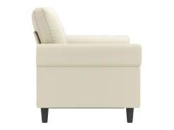 Sofá de 2 plazas de cuero sintético color crema 120 cm