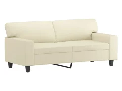Sofá de 2 plazas de cuero sintético color crema 140 cm