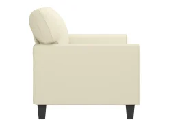 Sofá de 2 plazas de cuero sintético color crema 140 cm