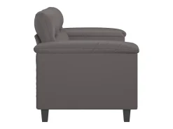 Sofá de 2 plazas de cuero sintético gris 140 cm