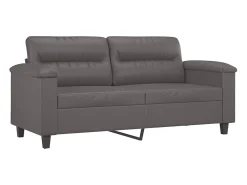 Sofá de 2 plazas de cuero sintético gris 140 cm