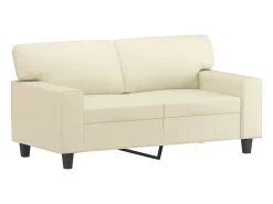 Sofá de 2 plazas de cuero sintético color crema 120 cm