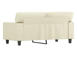 Sofá de 2 plazas de cuero sintético color crema 120 cm