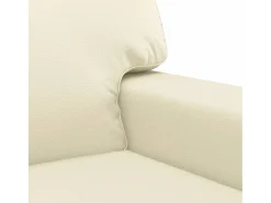 Sofá de 2 plazas de cuero sintético color crema 120 cm