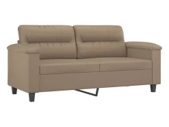 Sofá de 2 plazas de cuero sintético color capuchino 140 cm
