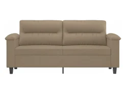 Sofá de 2 plazas de cuero sintético color capuchino 140 cm
