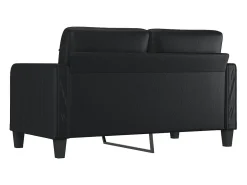 Sofá de 2 plazas de cuero sintético negro 140 cm