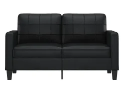 Sofá de 2 plazas de cuero sintético negro 140 cm