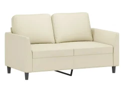 Sofá de 2 plazas de cuero sintético color crema 120 cm