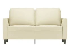 Sofá de 2 plazas de cuero sintético color crema 120 cm