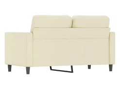 Sofá de 2 plazas de cuero sintético color crema 120 cm