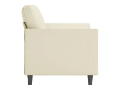 Sofá de 2 plazas de cuero sintético color crema 120 cm