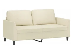 Sofá de 2 plazas de cuero sintético color crema 140 cm
