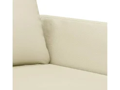 Sofá de 2 plazas de cuero sintético color crema 140 cm