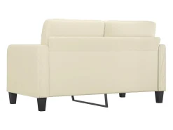 Sofá de 2 plazas de cuero sintético color crema 140 cm