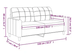 Sofá de 2 plazas de cuero sintético color crema 140 cm