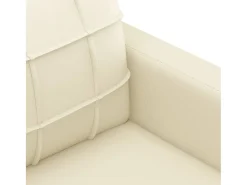Sofá de 2 plazas de cuero sintético color crema 140 cm