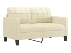 Sofá de 2 plazas de cuero sintético color crema 140 cm