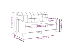Sofá de 2 plazas de cuero sintético color crema 140 cm