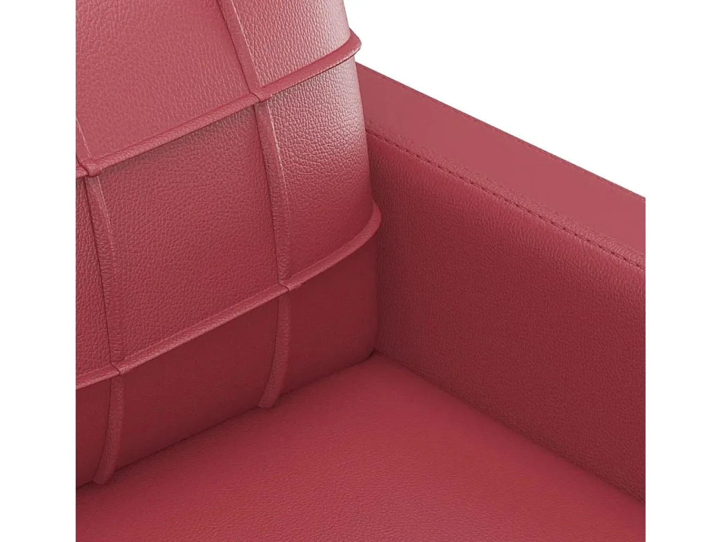Sofá de 2 plazas de cuero sintético rojo vino 120 cm