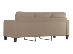 Sofá de 3 plazas de cuero sintético color capuchino 180 cm ES83457